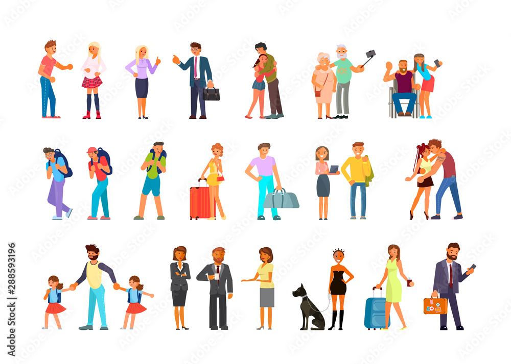 Big set of adult people in various lifestyle Big set of adult people in various lifestyle