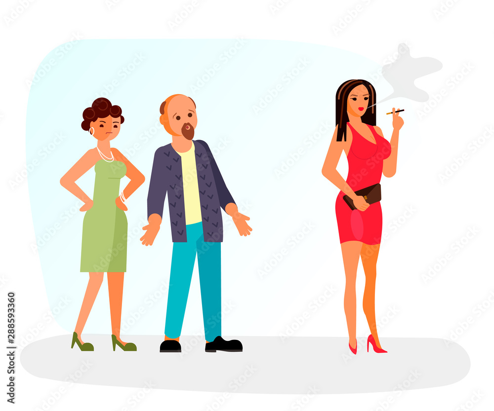 Fototapeta premium Woman is jealous and angry