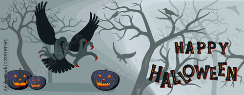 Happy halloween banner template. 