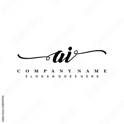 letter AI handwritting logo, handwritten font for business photo