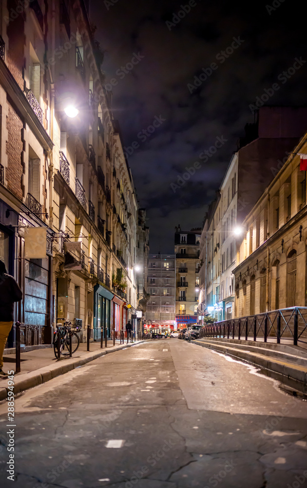Desert street of a night Paris