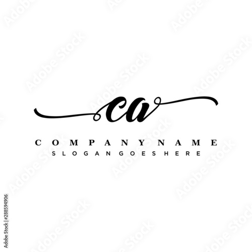 letter CA handwritting logo, handwritten font for business