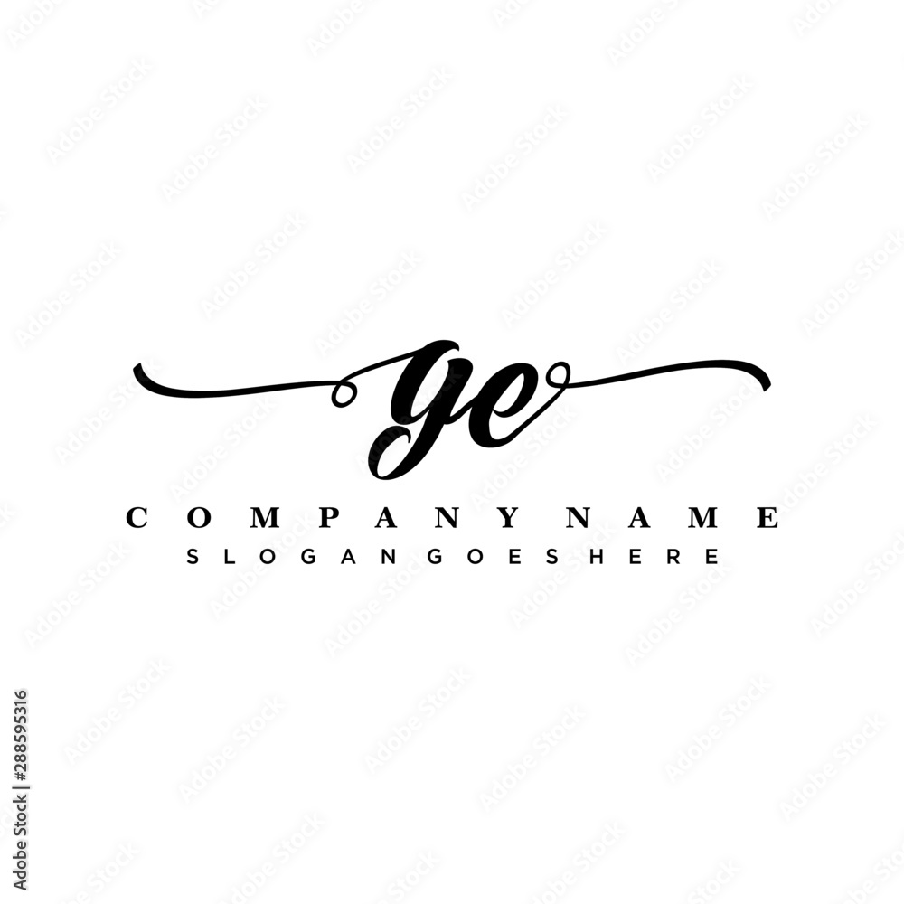 letter GE handwritting logo, handwritten font for business letter GE handwritting logo, handwritten font for business
