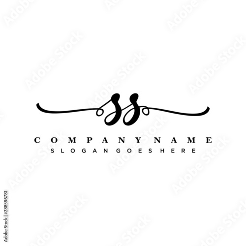 letter SS handwritting logo, handwritten font for business