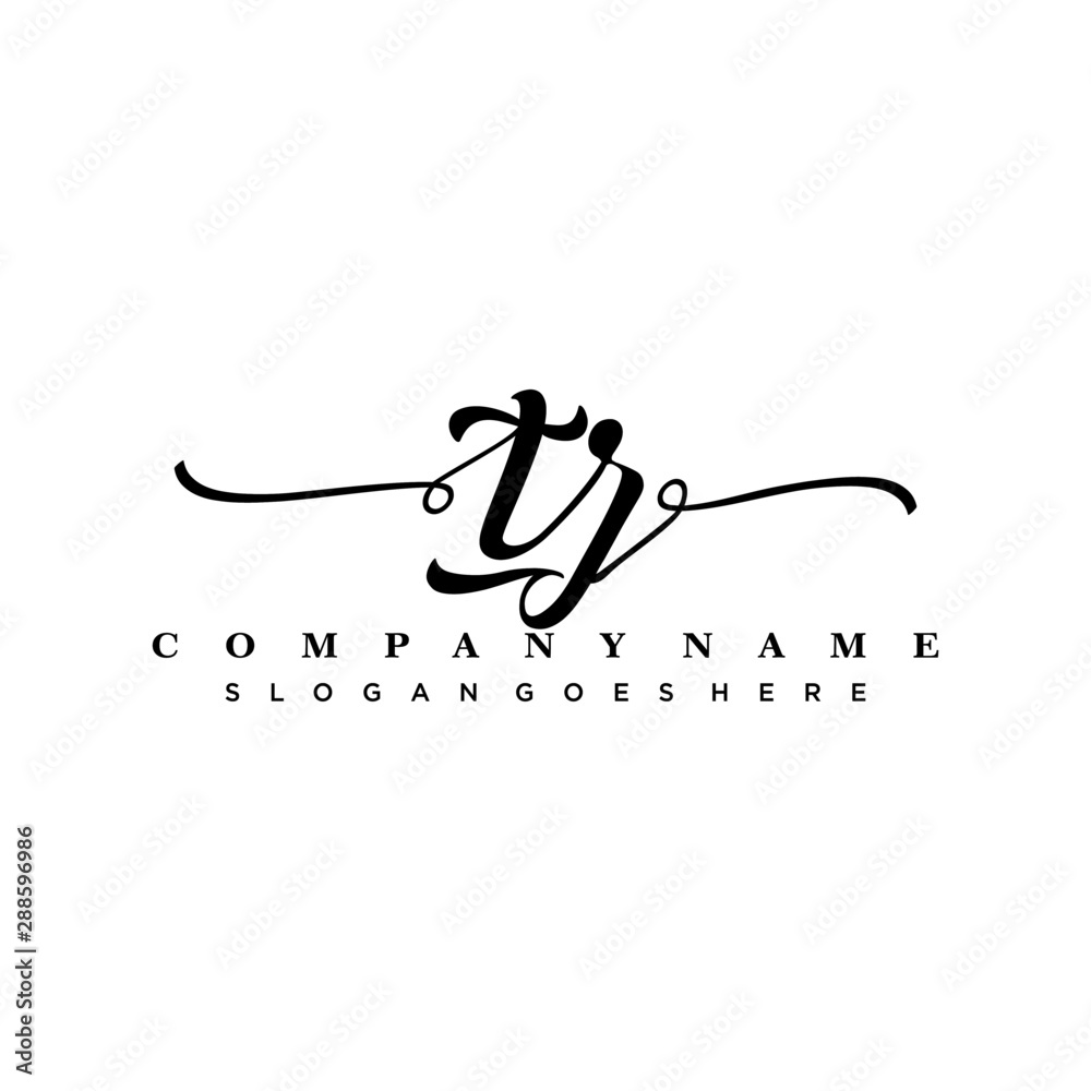 Obraz premium letter TZ handwritting logo, handwritten font for business