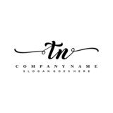 letter TN handwritting logo, handwritten font for business