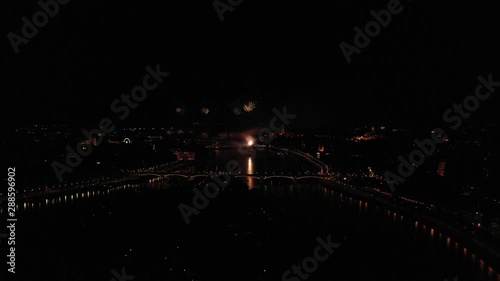 Big Fireworks in Budapest on the 20th of august hungarian national holiday. Captured with a DJi mavic pro 2 drone photo