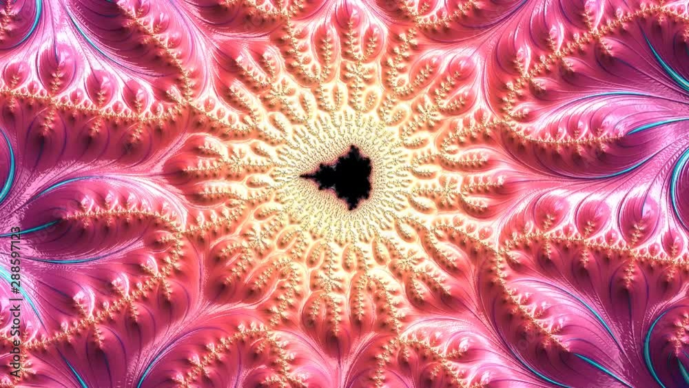 Abstract Computer Video generated Fractal design. A fractal is a never-ending pattern. Fractals are infinitely complex patterns that are self-similar across different scales. Mandelbrot Set