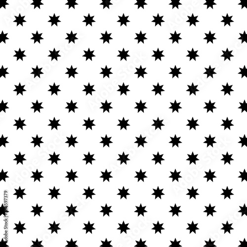 Seamless abstract Star Black pattern on white background, Vector illustration texture for paper, wrapping and fabric