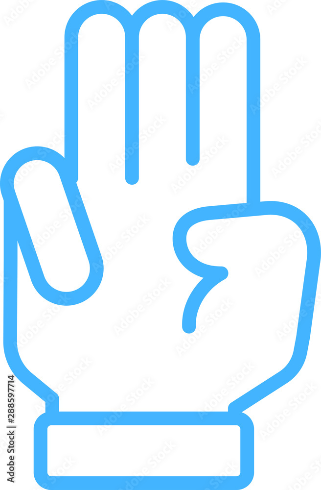 Blue Illustration of a cute hand sign