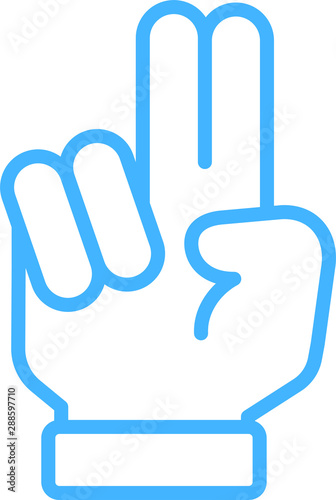 Blue Illustration of a cute hand sign