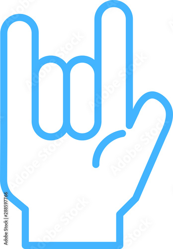 Blue Illustration of a hand sign
