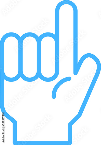 Blue Illustration of a hand sign
