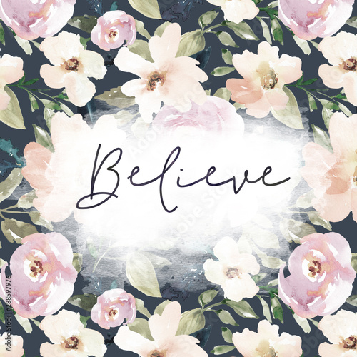 Watercolor Flower Printable Art with Christian Quotes