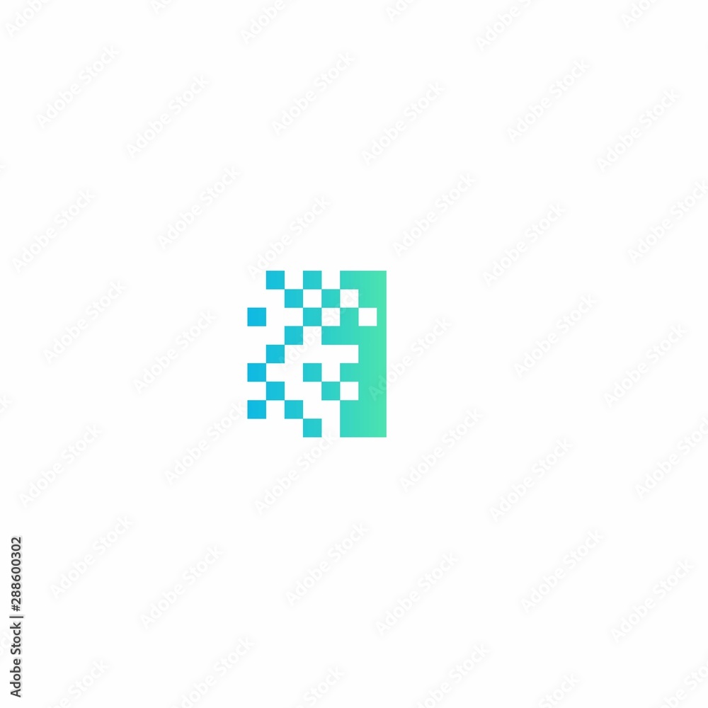 I Letter pixel logo design modern template I Letter pixel logo design modern template