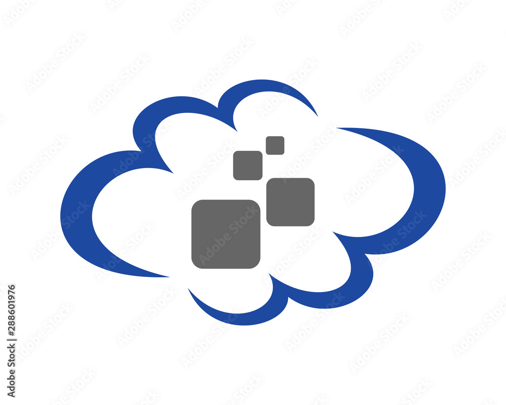 cloud abstract square logo template