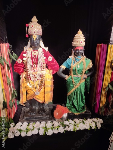 Hindu God Vitthal and Goddess Rukhmini photo