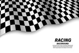 Vector background checkered flag Formula one with space for your text