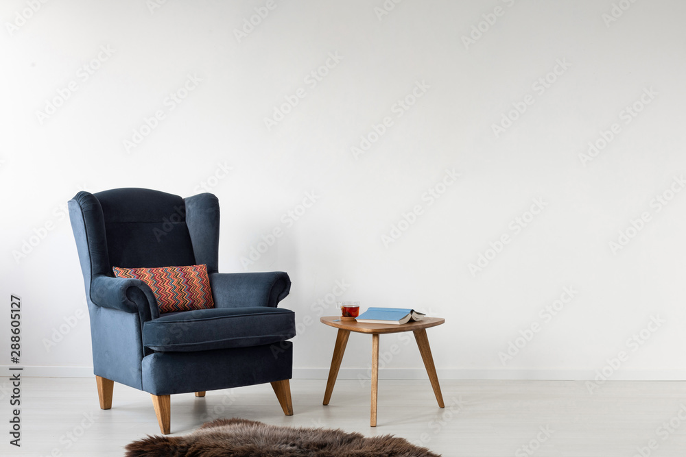 Blue best sale armchair next