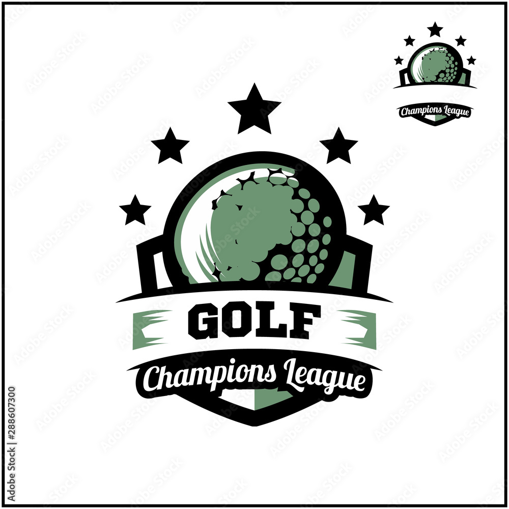 Golf badge champions league logo vector Stock Vector | Adobe Stock