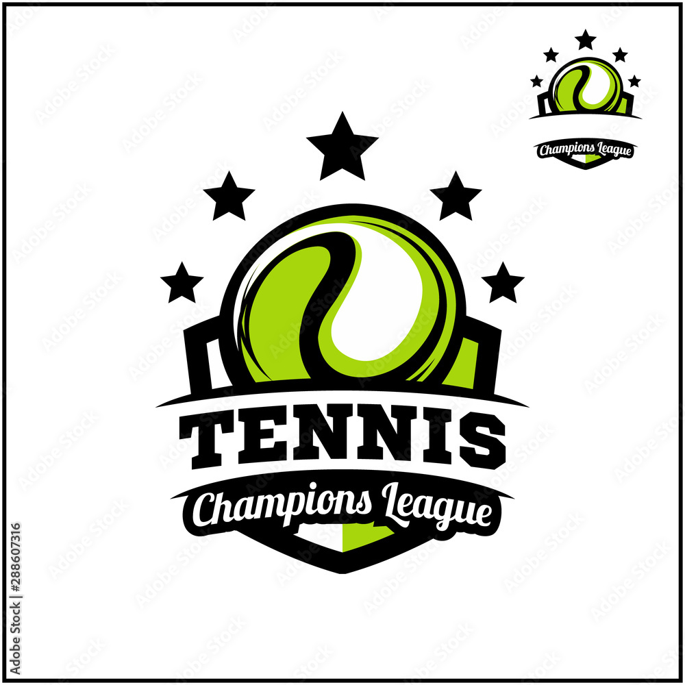 Tennis badge champions league logo vector Stock Vector | Adobe Stock