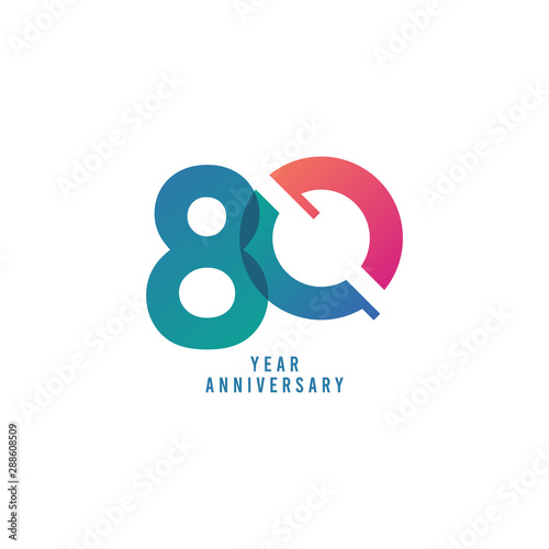 80 Years Anniversary Vector Template Design Illustration