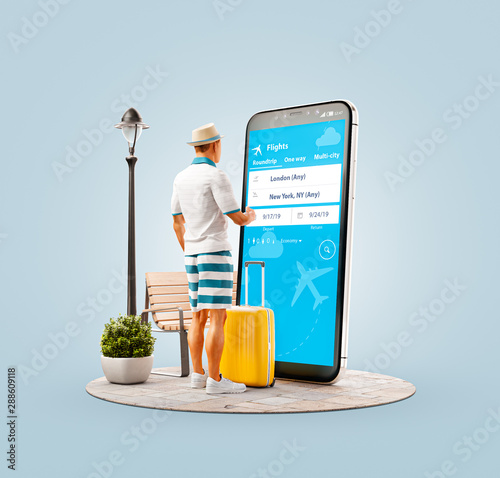 Unusual 3d illustration smart phone application