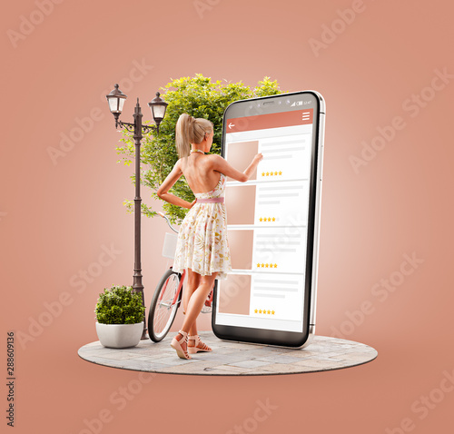 Unusual 3d illustration smart phone application