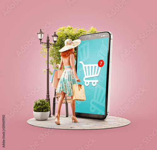 Unusual 3d illustration smart phone application