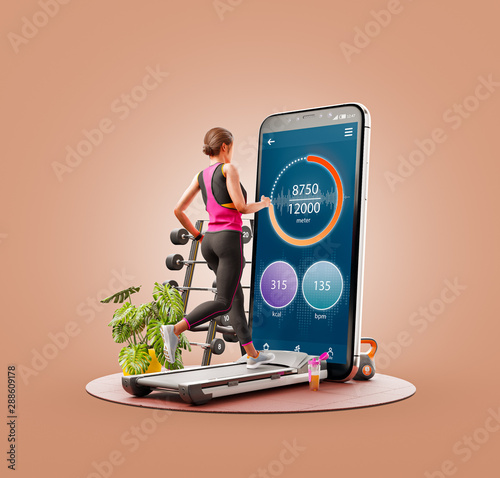 Unusual 3d illustration smart phone application
