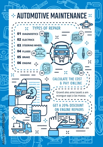 Vehicle repair service, car maintenance