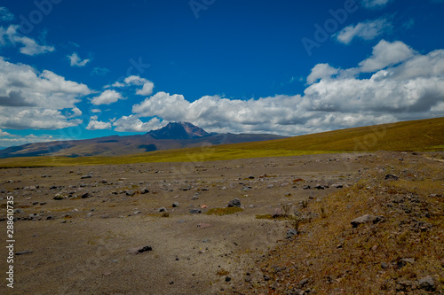 Cotopaxi National Park in Ecuador, in a summer morning.