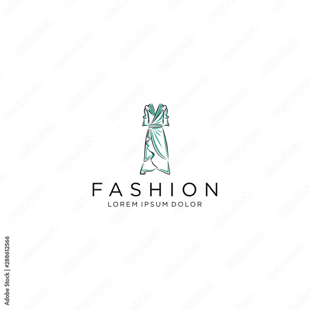 Dress logo design - luxury gown dress