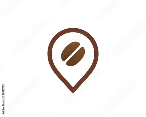 Geotag with coffee or location pin logo icon design