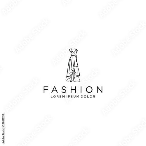 Dress logo design - luxury gown dress