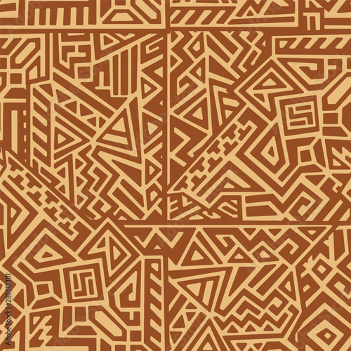 Creative ethnic style vector seamless pattern. Unique geometric vector swatch. Perfect for screen background, site backdrop, wrapping paper, wallpaper, textile and surface design. Trendy boho tile.