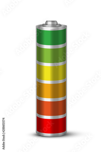 Battery charging realistic vector illustration set