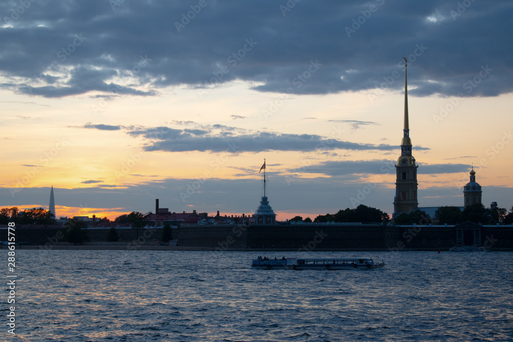 peter and paul fortress at sunset peter and paul fortress at sunset