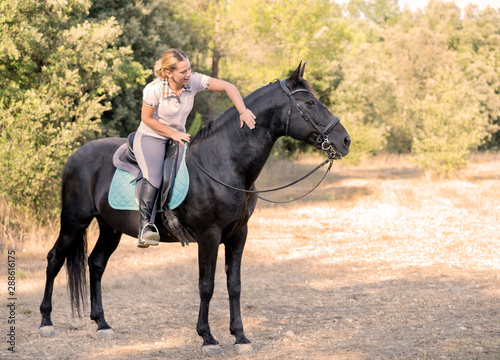 riding girl and horse