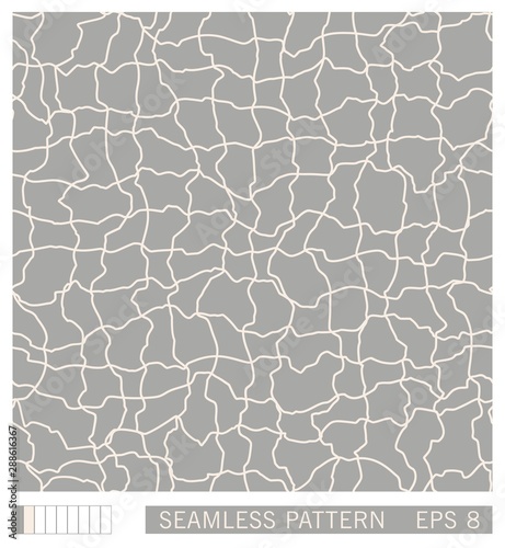 Seamless mesh pattern. Linear graphic design. Cracked texture. Vector background