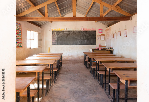 Malagasy school, empty classroom