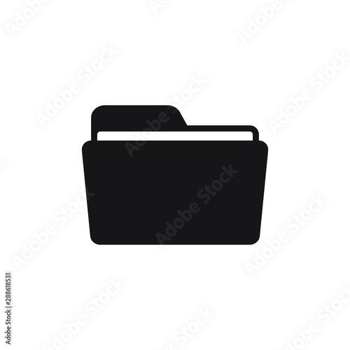 Open folder icon isolated on white background, vector