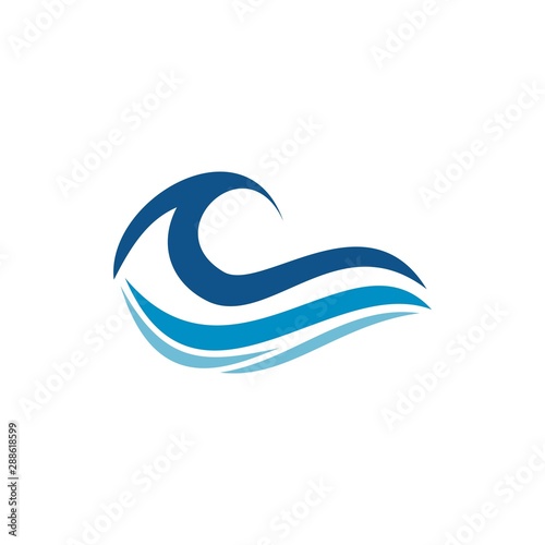 Water wave Logo Template, design vector, sea , holiday