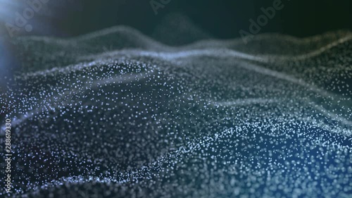 Abstract blue Particles Background. HD Particles Background. Loop Particles. Beautiful Abstract Background.
