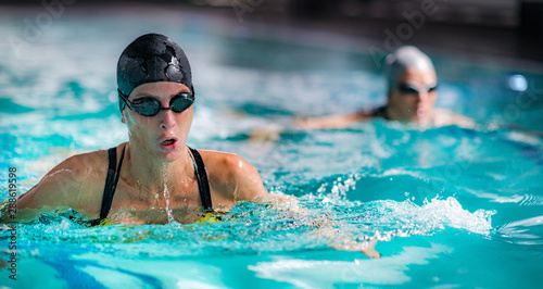 Breaststroke Swimming in the Indoor Pool.