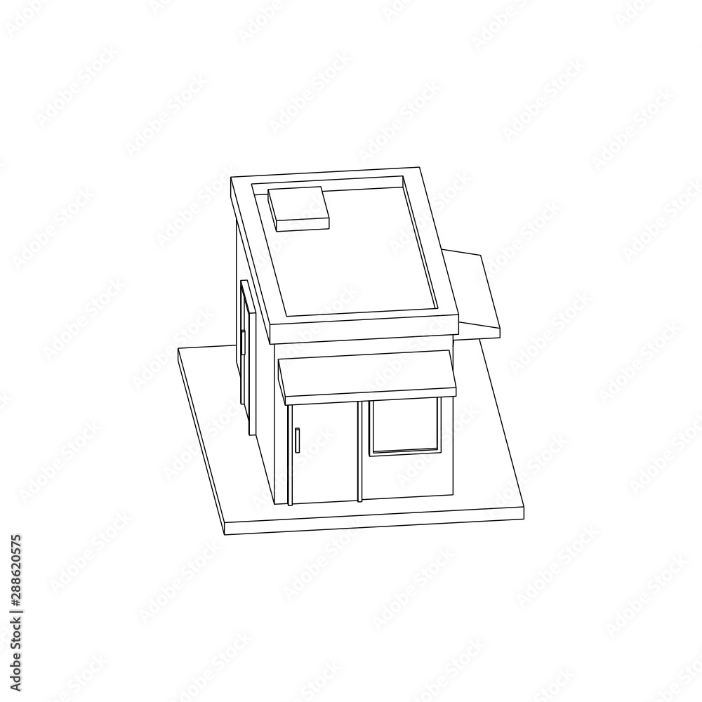 Simple Store Isometric Line Simple Store Isometric Line