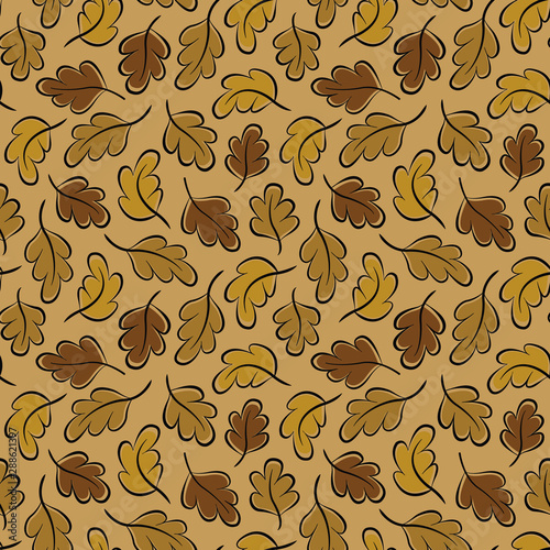 Seamless pattern with falling leaves for fabric, wallpaper, textile, greeting card, gift box, web design.