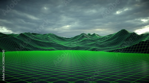 Vászonkép Study of the topology of the land.
