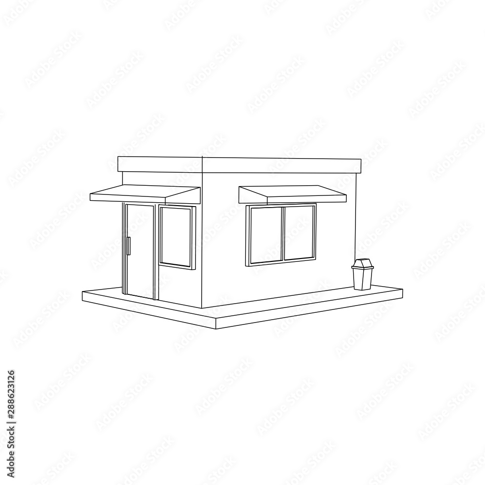 Simple Store Line Art Simple Store Line Art