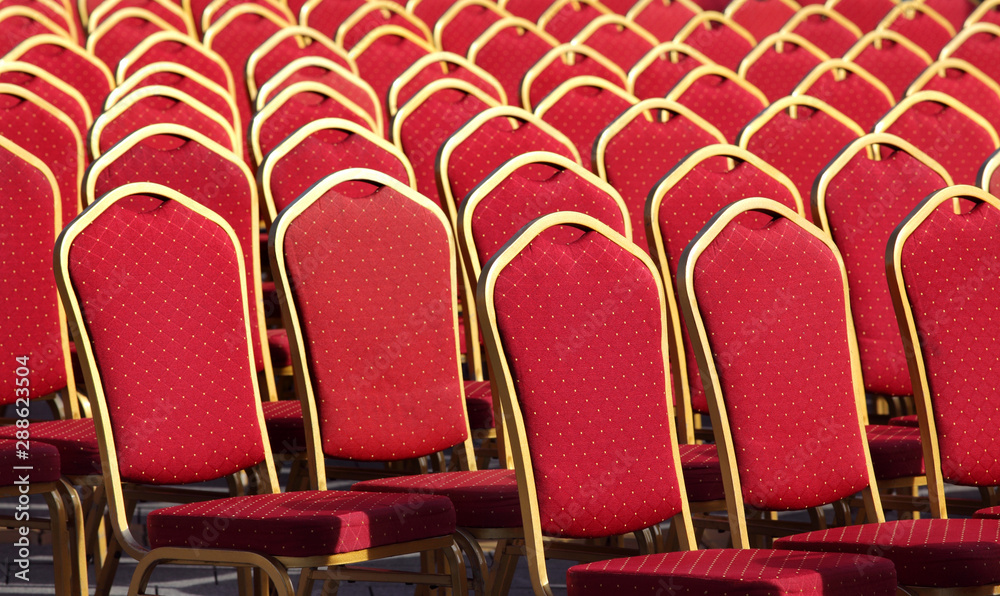 Obraz premium Red upholstered chairs